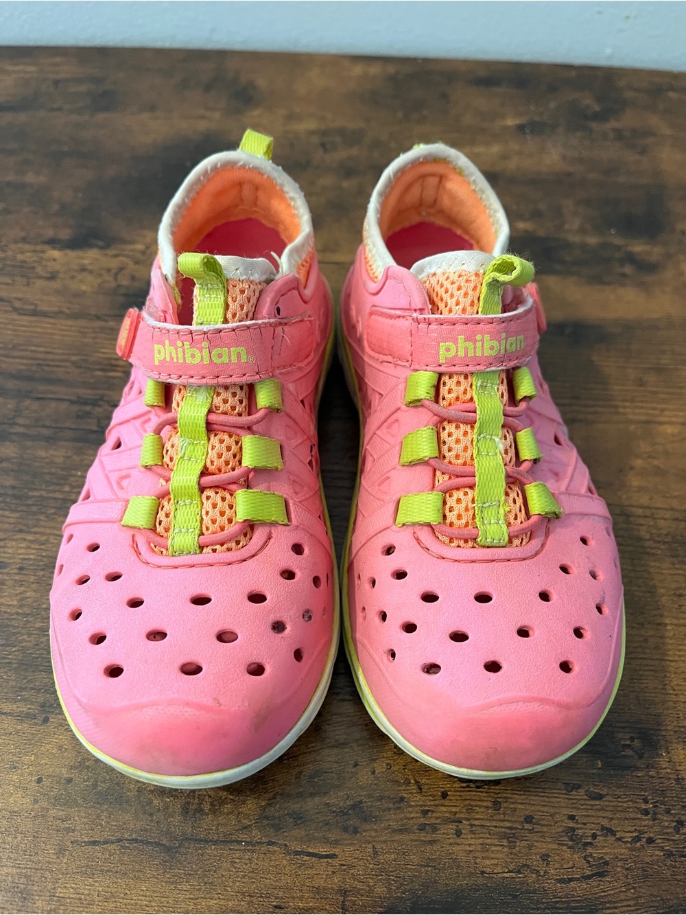 Kids' Pink and Lime Stride Rite Phibian Active Sandals